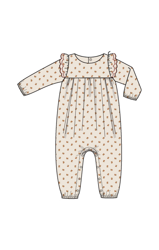 Petite Pointe Fleur Petal Ruffle Romper