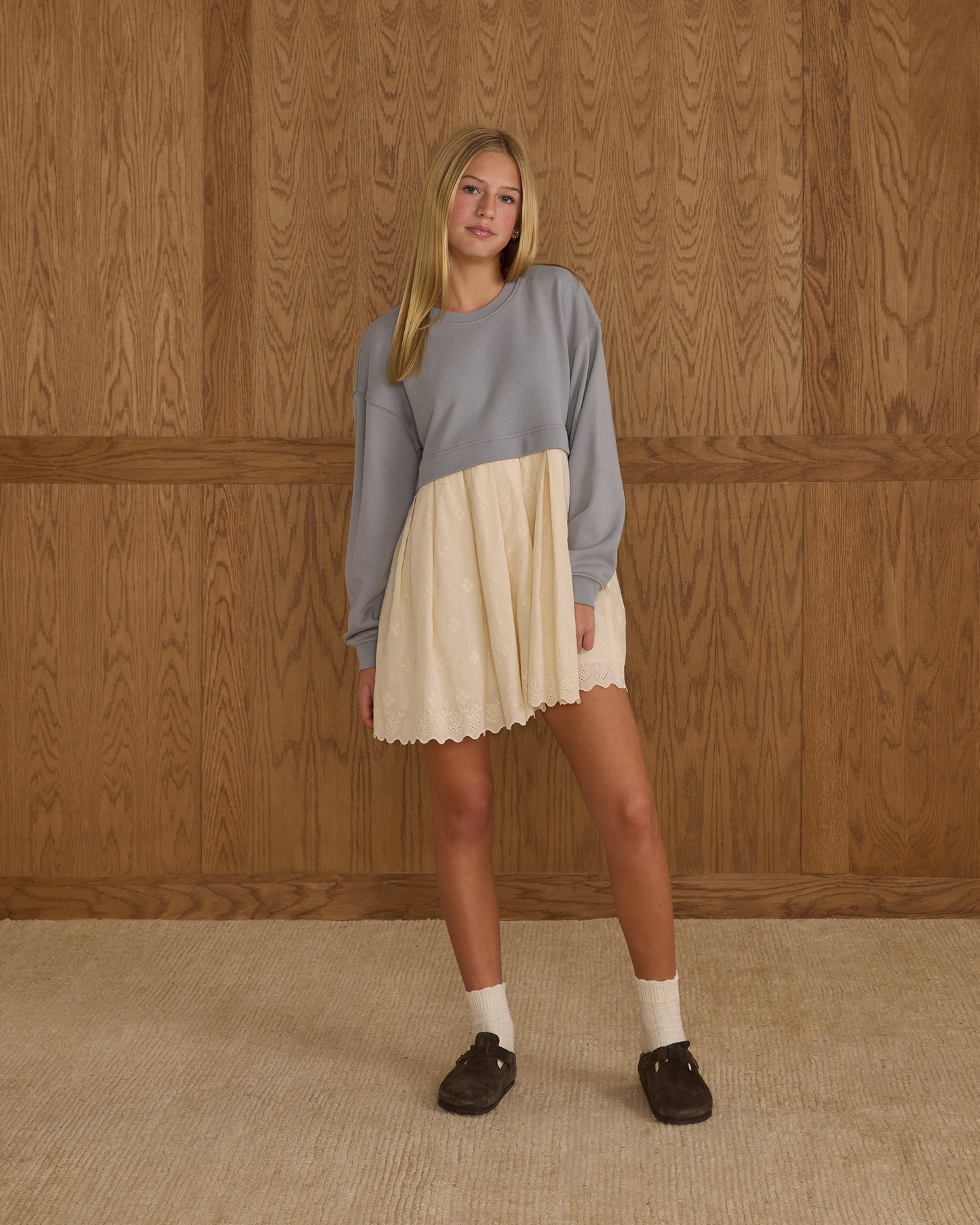 Teen Dusty Blue Sweatshirt Dress