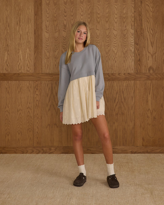 Teen Dusty Blue Sweatshirt Dress