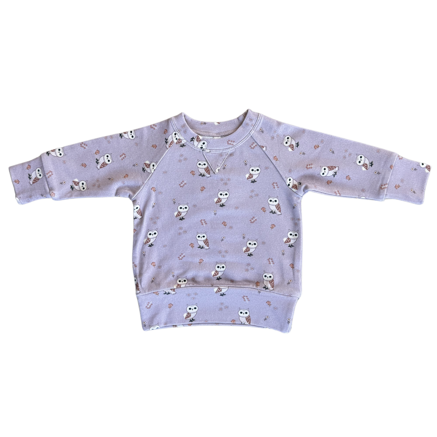 Lavender Owl Raglan Sweatshirt