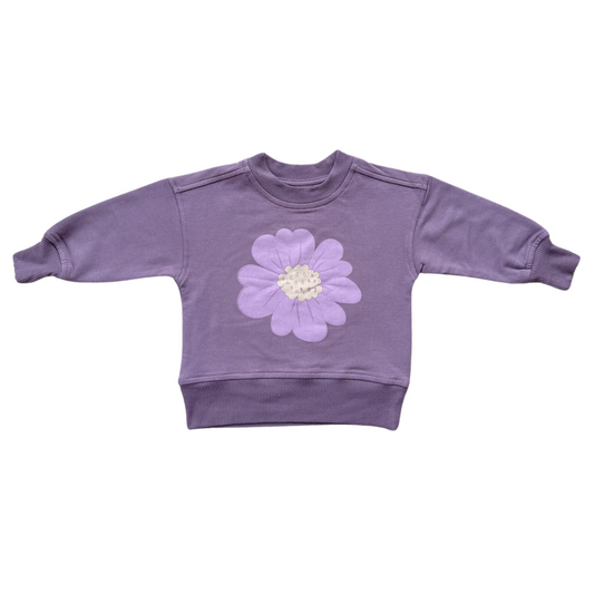 Plum Wildflower Boxy Sweatshirt