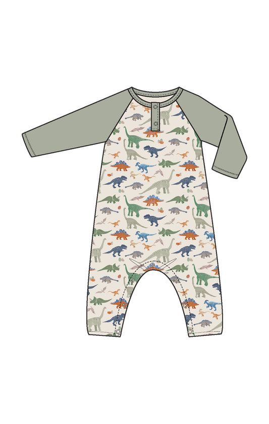 Washy Dinos Henley Romper