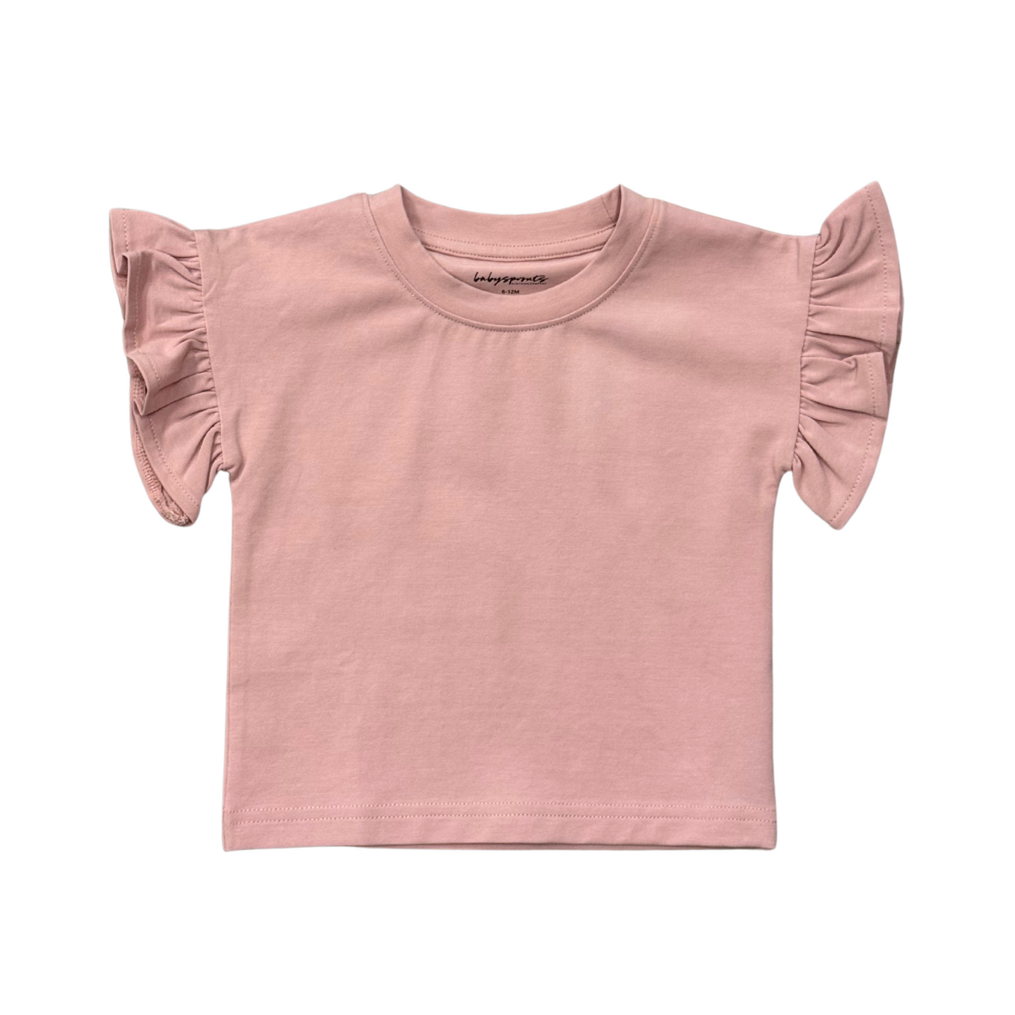 Spring Mauve Ruffle Sleeve Top