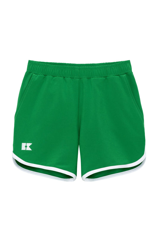Kelly Green Retro Super Short with White Piping