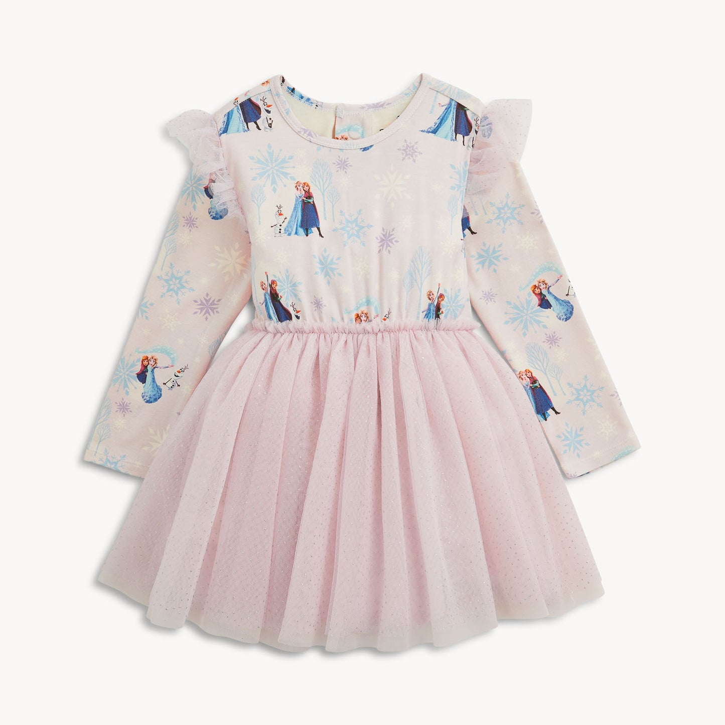 Frozen right fit dress with tutu skirt by Magnetic Me, featuring a colorful, layered tulle design for young girls' dress-up.
