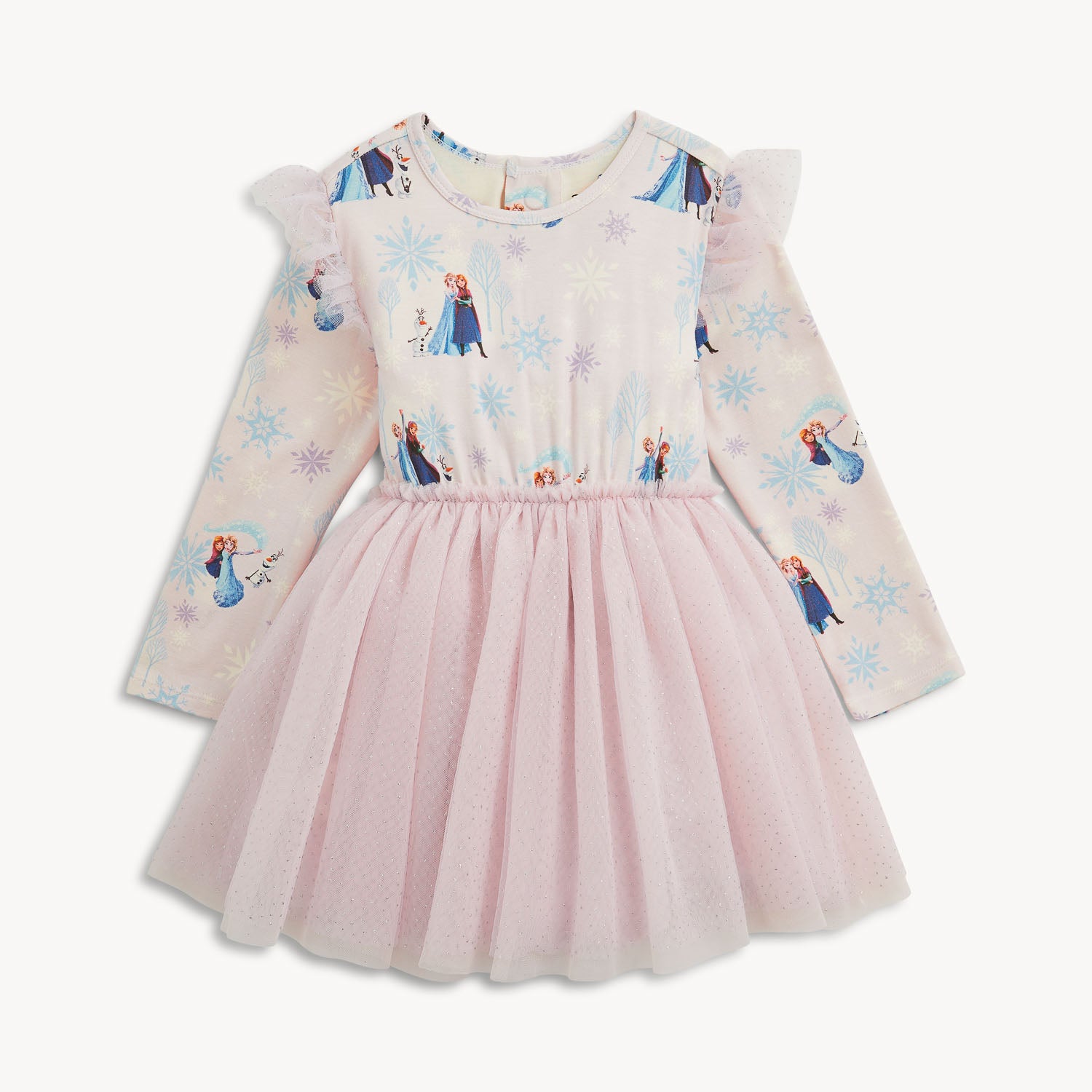 Frozen right fit dress with tutu skirt by Magnetic Me, featuring a colorful, layered tulle design for young girls' dress-up.