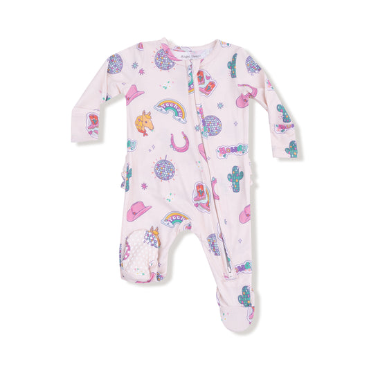 Disco Cowgirl Ruffle Zipper Footie