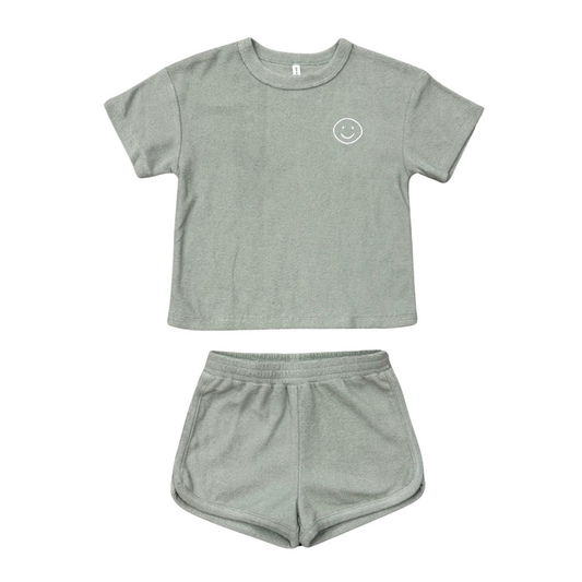 Aqua Gray Terry Set