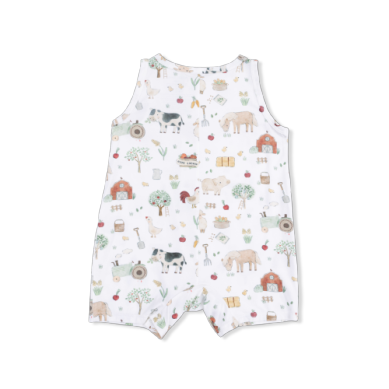 Cute Farm Animals Uni - Sleeveless Shortie Romper