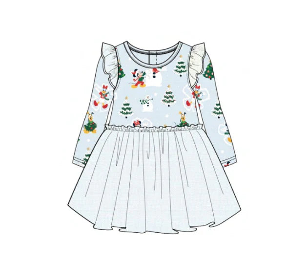 Snow Excited Ruffle Dress with Tutu