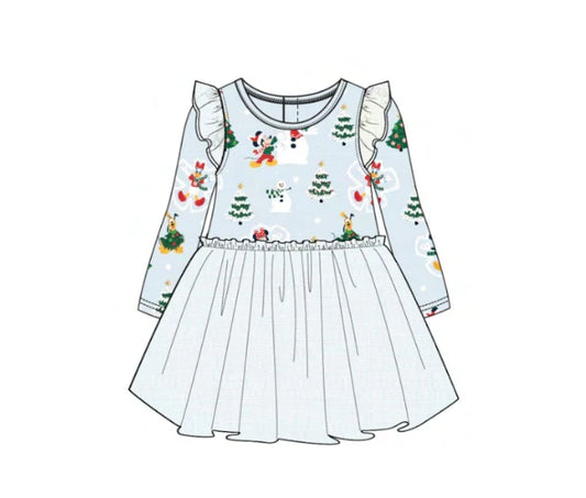 Snow Excited Ruffle Dress with Tutu