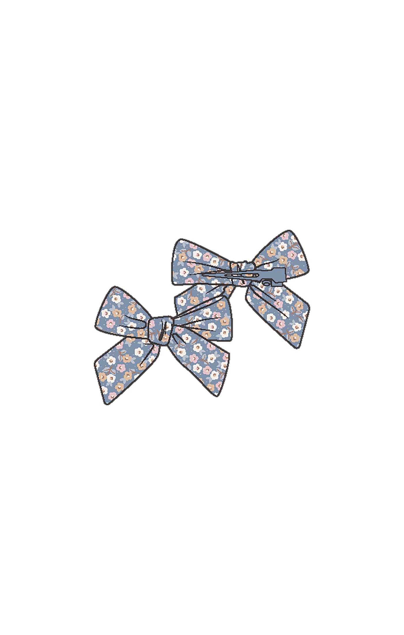 Country Calico Bow Clips 2 pack