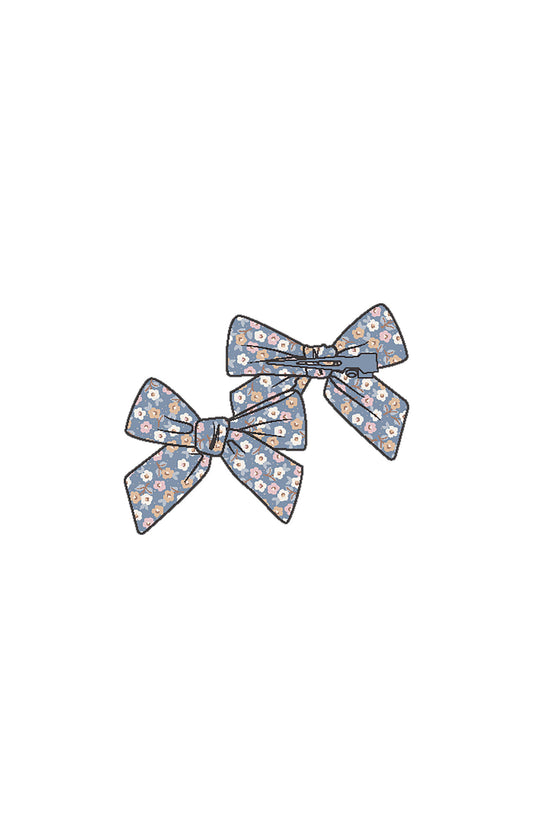Country Calico Bow Clips 2 pack