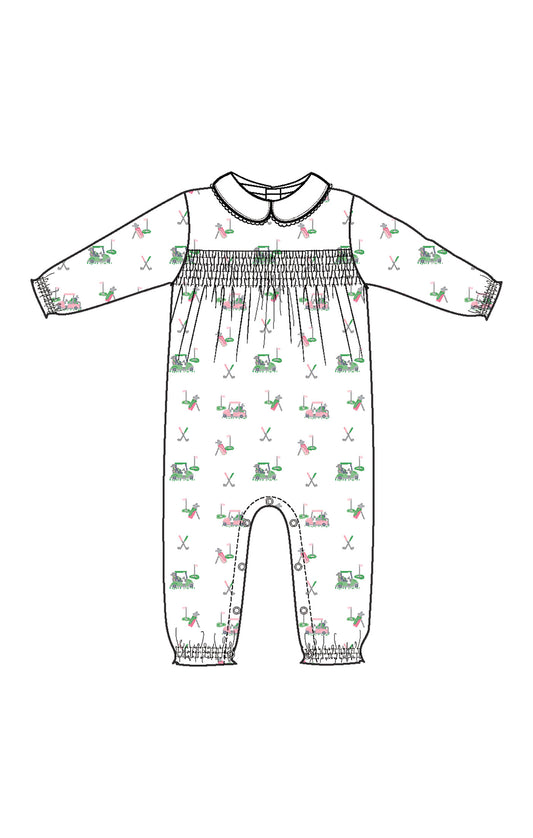 Baby Golf Carts Smocked Peter Pan Romper
