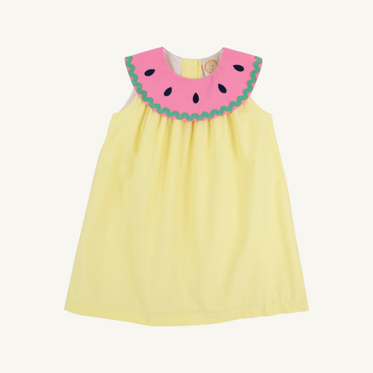 Yellow sleeveless Tabitha's Teacher's Pet dress by The Beaufort Bonnet Company, featuring a charming design perfect for warm weather.