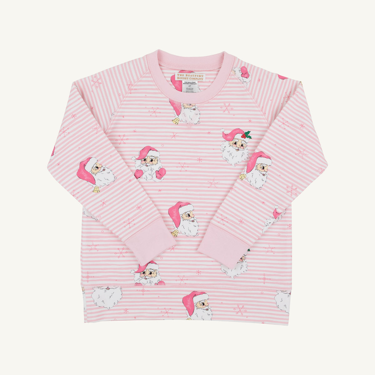Dear Santa (Palm Beach Pink Stripe) Cassidy Comfy Crewneck