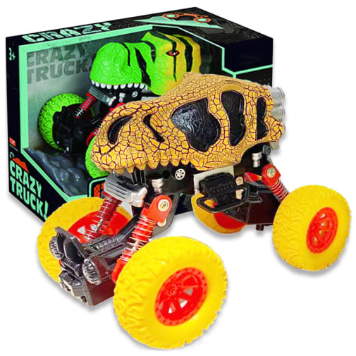 Yellow Crazy Truck Dinosaur toy by Thin Air Brands featuring a playful dinosaur design and vibrant yellow color.