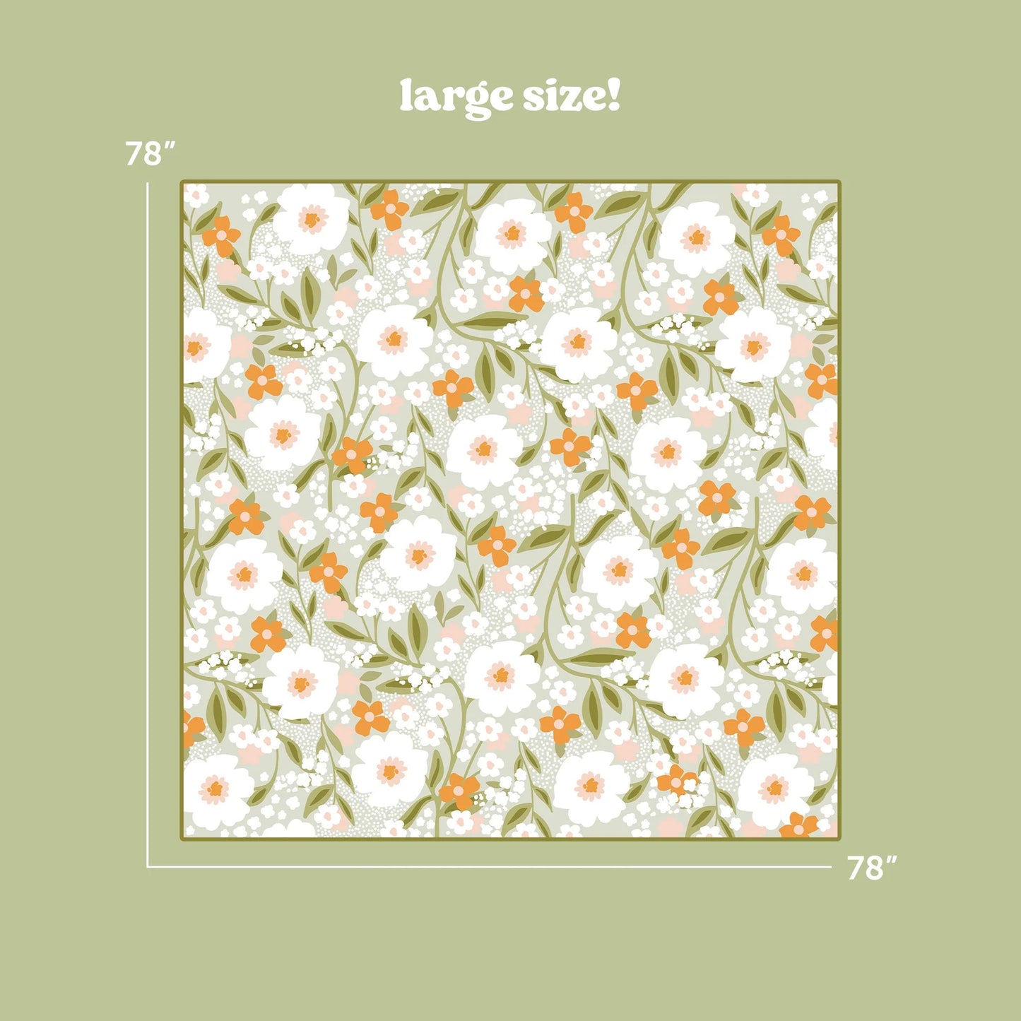 The Darling Effect - Floral Haven Sage On-the-Go Quilted Picnic Blanket