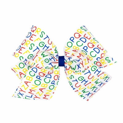 Wee Ones - School-theme Printed Grosgrain Bow - Letter