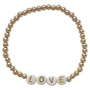 
            
                Load image into Gallery viewer, LOVE Gold Beaded Bracelet
            
        