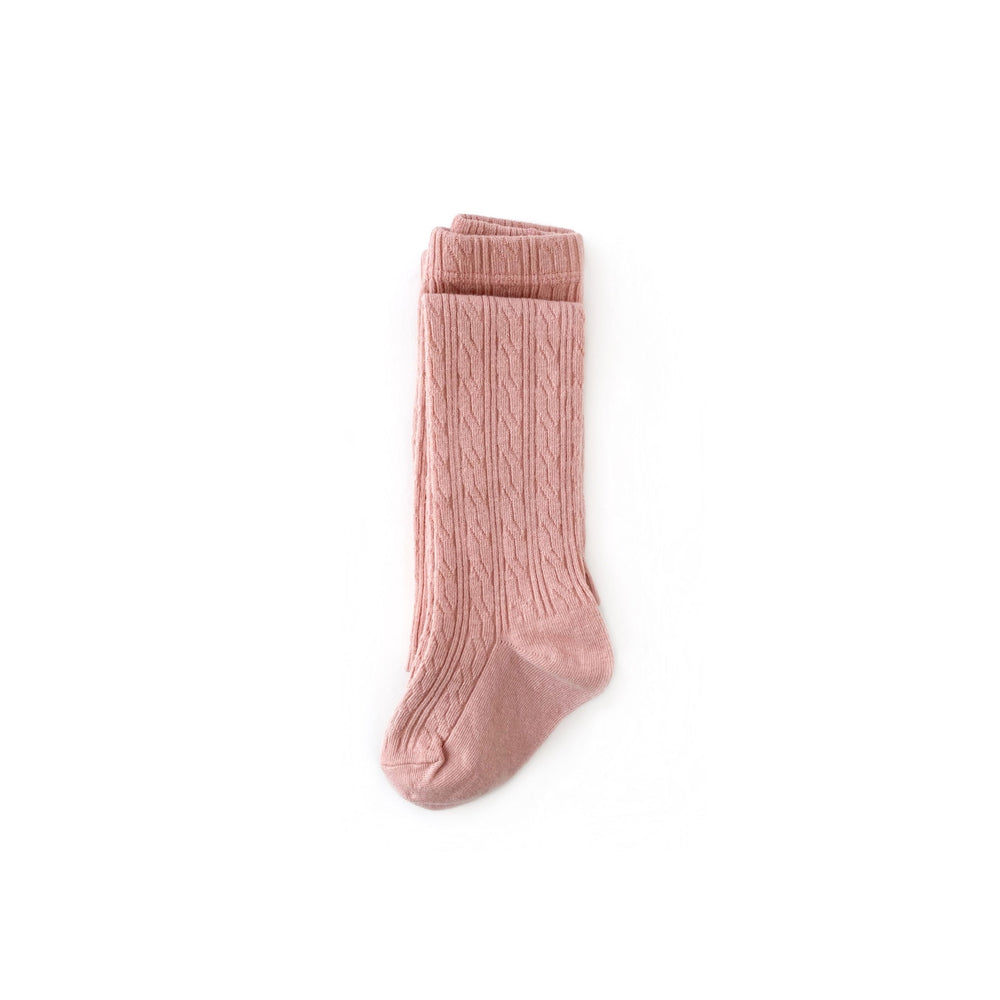 Little Stocking Co. - Blush Cable Knit Tights