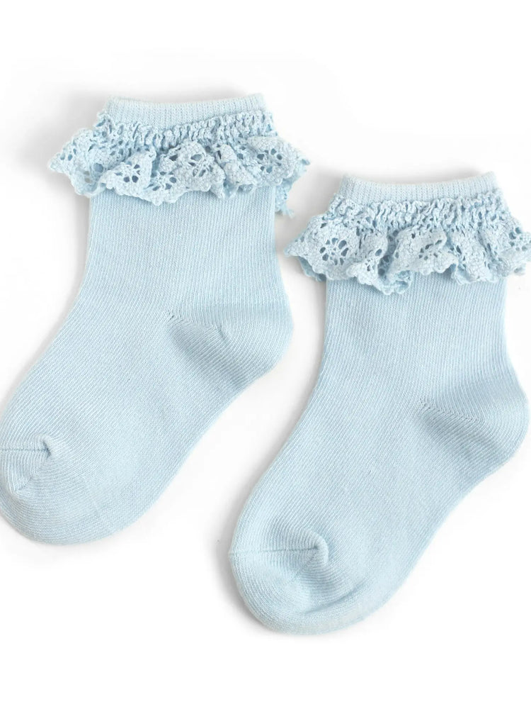 Little Stocking Co. - Ice Blue Lace Midi Sock