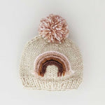 Huggalugs - Natural Hat with Rainbow in Pink & Brown