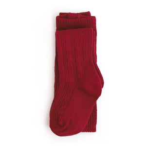 Little Stocking Co. - Crimson Cable Knit Tights