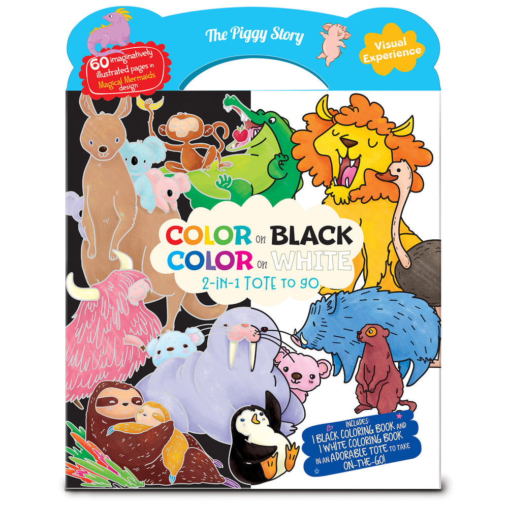 The Piggy Story - Color on Black, Color on White 2-in-1 Tote
