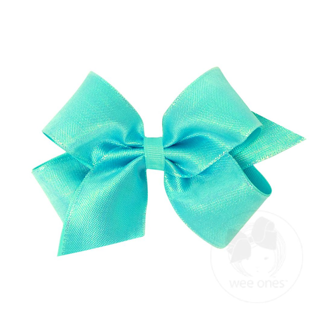wee ones - Iridescent shimmer and Grosgrain Overlay Bows (multiple options)