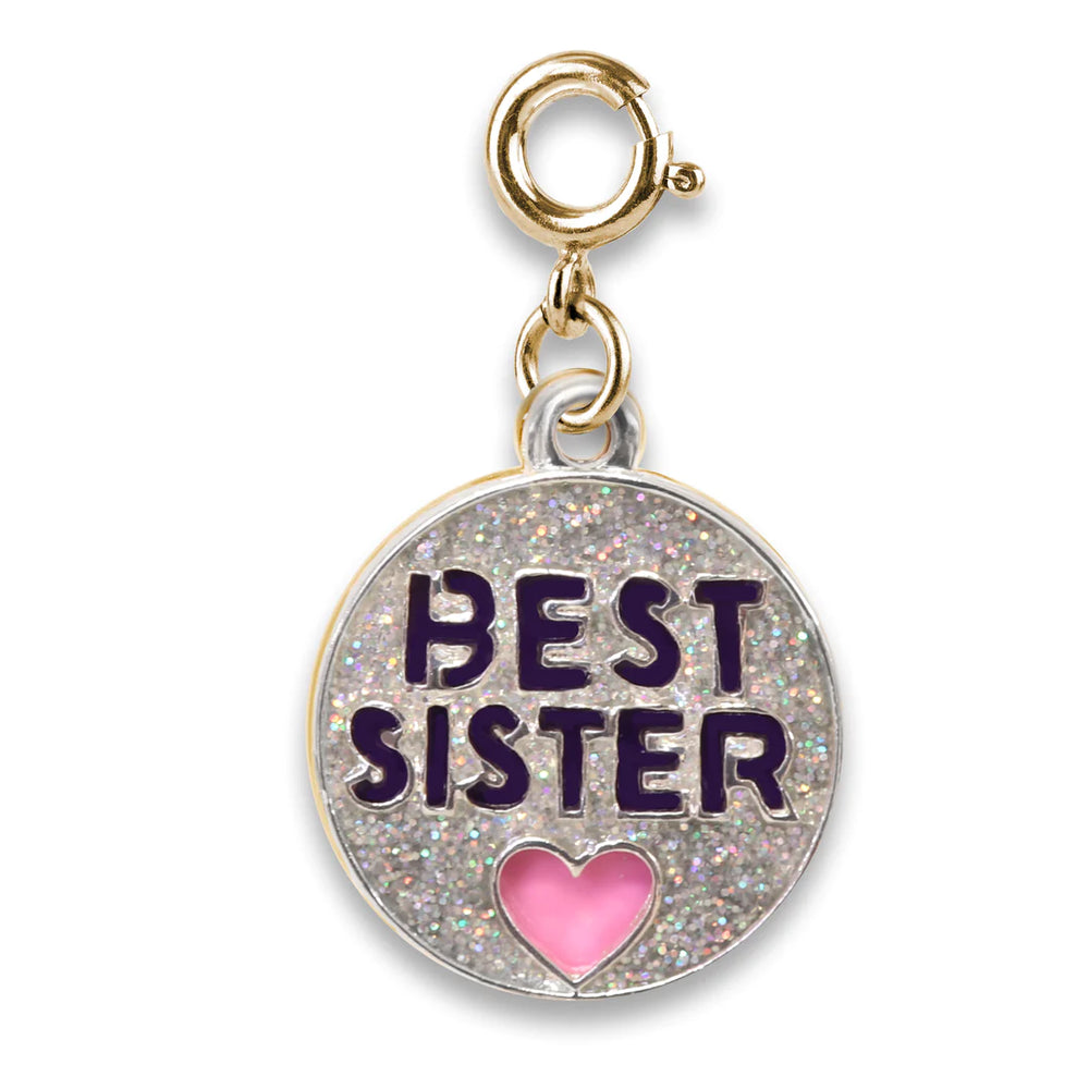 
            
                Load image into Gallery viewer, Charm It! Gold Glitter Best Sister Charm
            
        