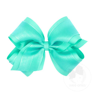 wee ones - Iridescent shimmer and Grosgrain Overlay Bows (multiple options)