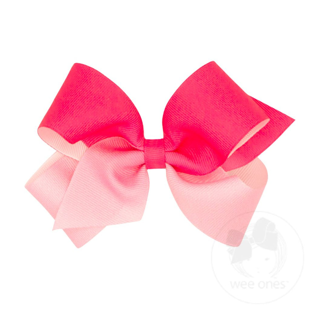 wee ones - Grosgrain Ombre Color-block Print Girls Hair Bow (multiple options)