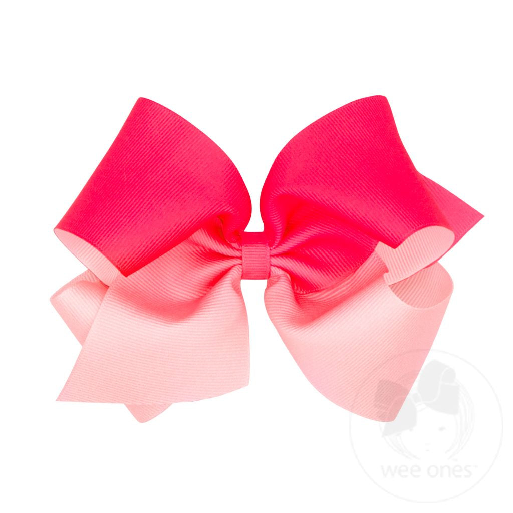 wee ones - Grosgrain Ombre Color-block Print Girls Hair Bow (multiple options)