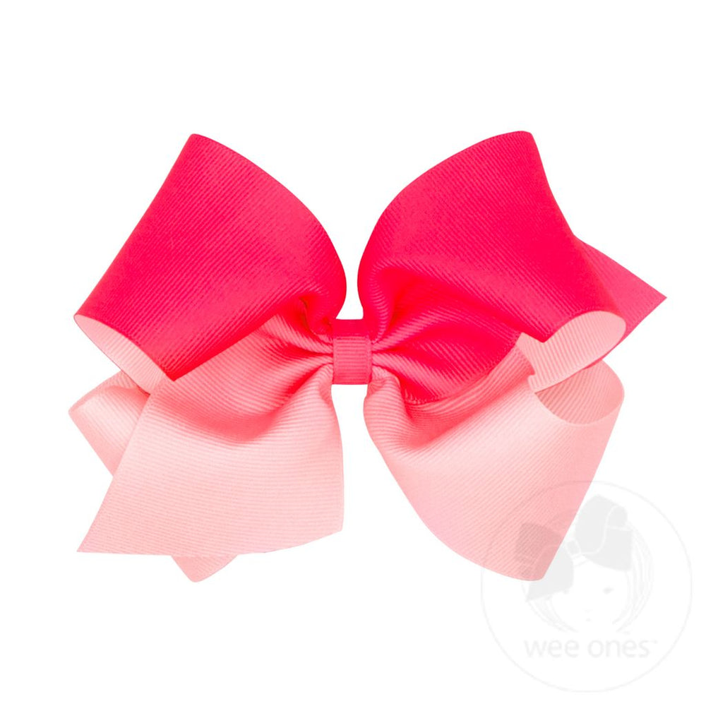 wee ones - Grosgrain Ombre Color-block Print Girls Hair Bow (multiple options)