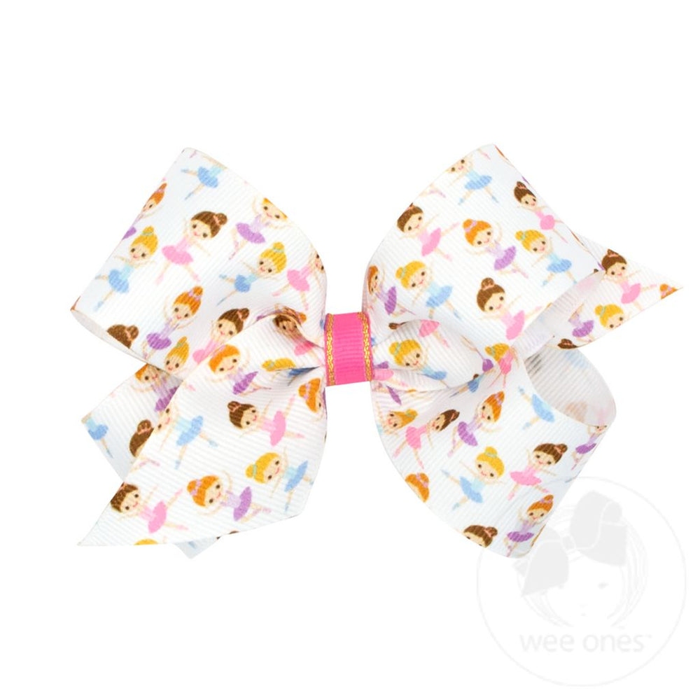 
            
                Load image into Gallery viewer, wee ones - Ballerina Ribbon Print Bow
            
        