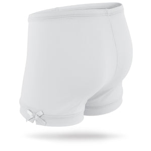 
            
                Load image into Gallery viewer, Monkeybar Buddies - White As Snow Girls Spandex Shorts
            
        