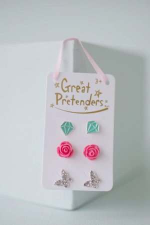 Great Pretenders-Boutique Rose Studded Earrings