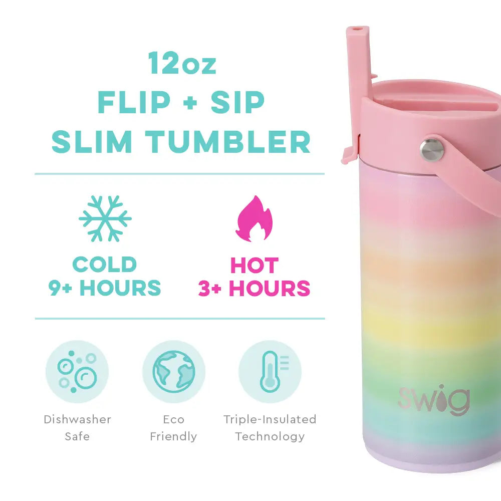 Swig - Over The Rainbow Flip + Sip Slim Tumbler (12oz)