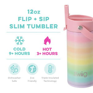 Swig - Over The Rainbow Flip + Sip Slim Tumbler (12oz)