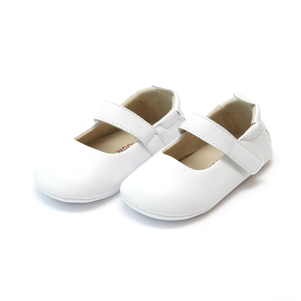 L'AMOUR - White Charlotte Classic Girl's Mary Jane Crib Shoe (Infant)