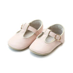 L'AMOUR - Light Pink Evie Napa Leather Girls T-Strap Mary Jane Crib Shoe (Infant)