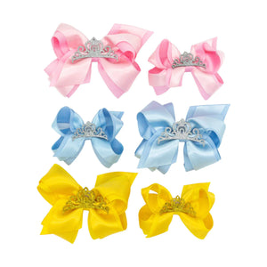 wee ones - Satin Overlay Glitter Crown Bow
