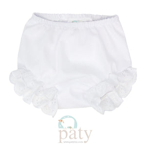 Paty - Eyelet White Diaper Cover