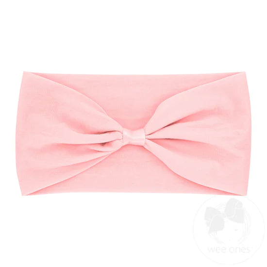 wee ones - Light Pink Nylon Baby Band with Wrap - ADD YOUR BOW