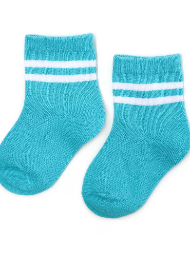 Little Stocking Co. - Turquoise Striped Midi Sock