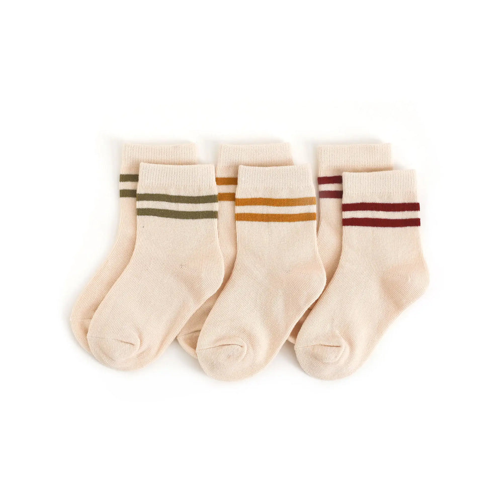 Little Stocking Co. - Vanilla Striped Midi Socks 3-pack