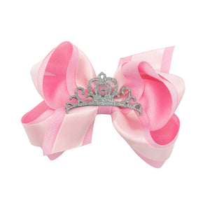 wee ones - Satin Overlay Glitter Crown Bow
