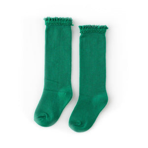 Little Stocking Co. - Emerald Lace Top Knee Highs
