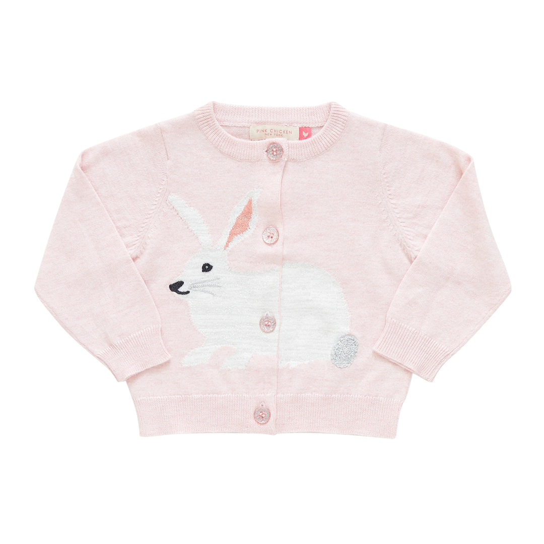 Pink Chicken - Light Pink Baby Girls Rabbit Sweater